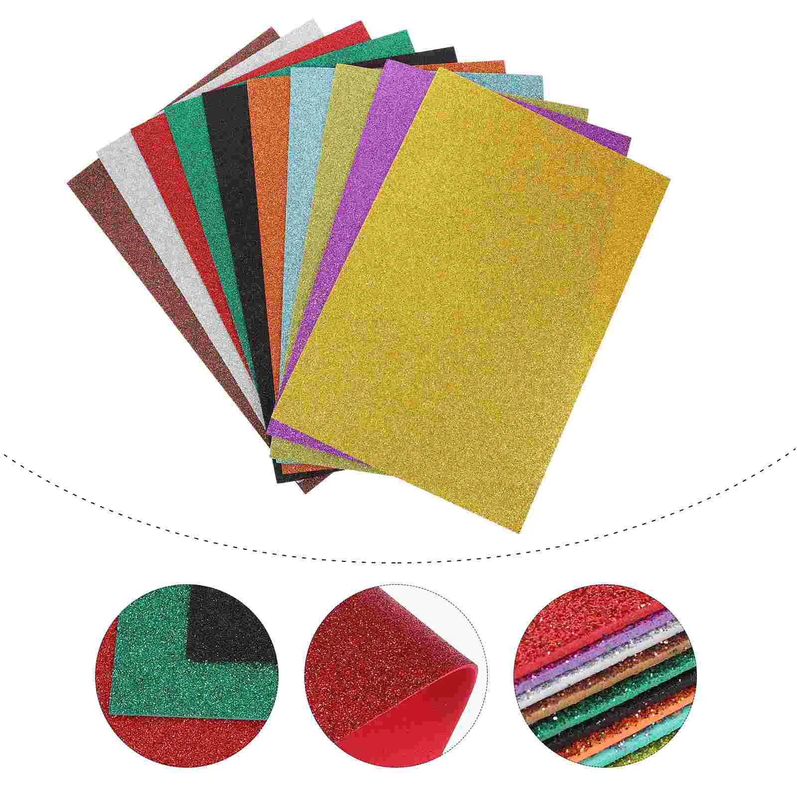 10 PCS Sparkle Wrapping Paper Ouro Esponja Artesanal Shimmer Cardstock Manual Office