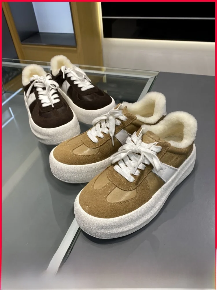 

Теплые повседневные женские туфли на флисовой подкладке с утолщенной подошвой, мгновенно согревающие, в сказочном стиле, модные зимние, низкие, с шерстяной подкладкой внутри