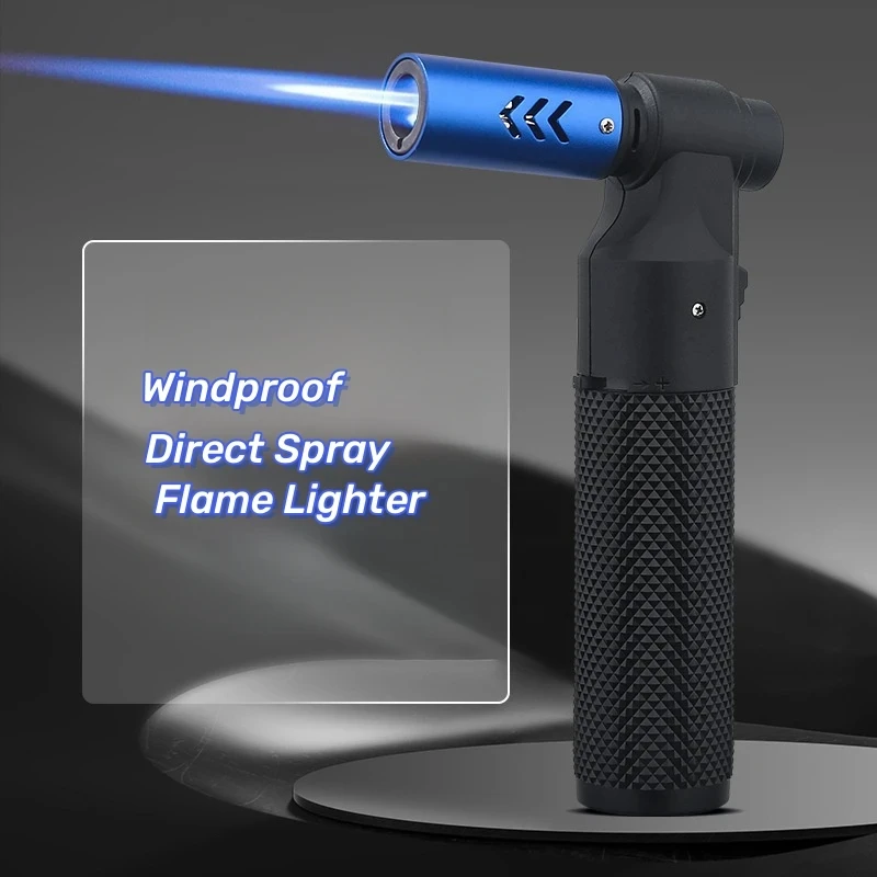 

HONEST Outdoor Windproof Metal Butane Gas Lighter 360° Use Blue Flame Torch Jet Lighter BBQ Cigar Kitchen Welding Jewelry Tools