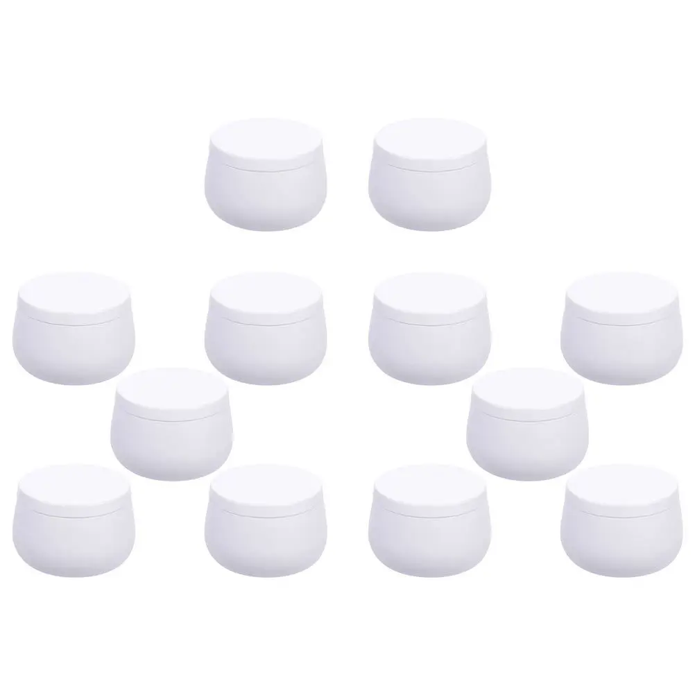 

12pcs Candy Tea Canister Round Tinplate Storage Cans For Crafts Jewelry Candles Beads Gift Boxes Snacks Organizers