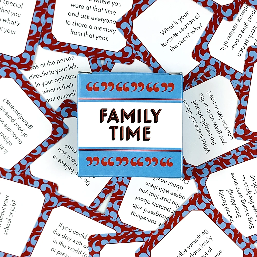 Mini Size Family Time Board Games For Family Gatherings 50 Conversation Cards After Dinner Amusements Game Portable Camping Game