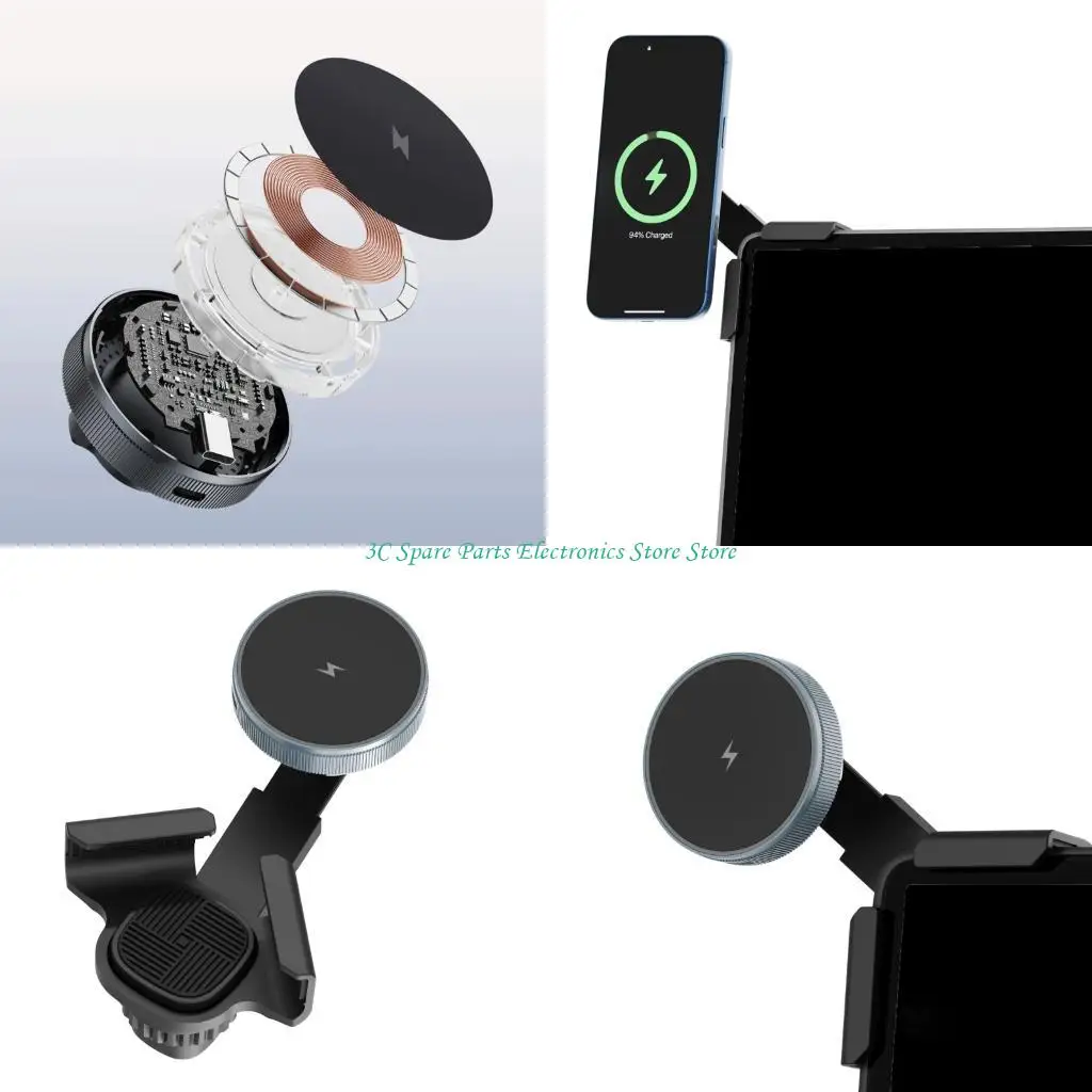 SZ 15W Fast Charging Wireless Car Chargers,Auto Clamping Car Mount Display Screen Car Phone Mount for Mobile Phone