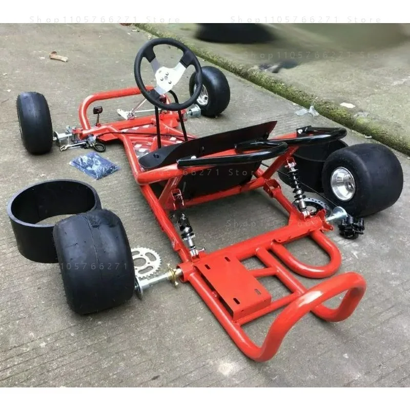 168CC modified four-wheeled motorcycle drift kart modified full frame front steering rear axle rear axle 5-inch wide tire