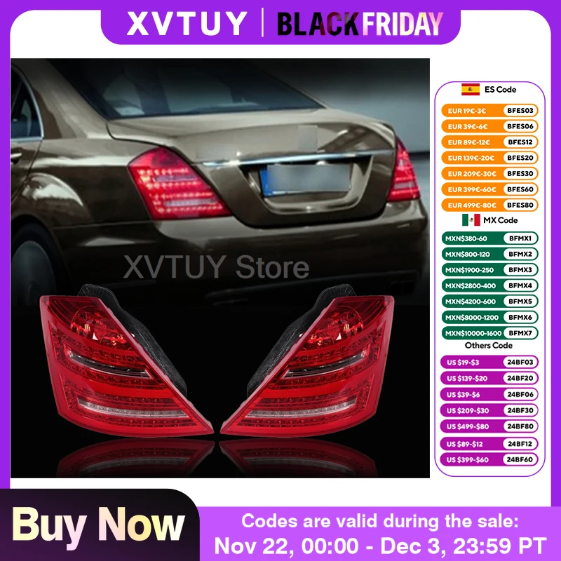 مصباح ليد خلفي لمرسيدس بنز W221 S-Class 2007 2008 2009-2012 لمبة خلفية مصابيح الضباب الفرامل بدوره أضواء الإشارة اكسسوارات السيارات