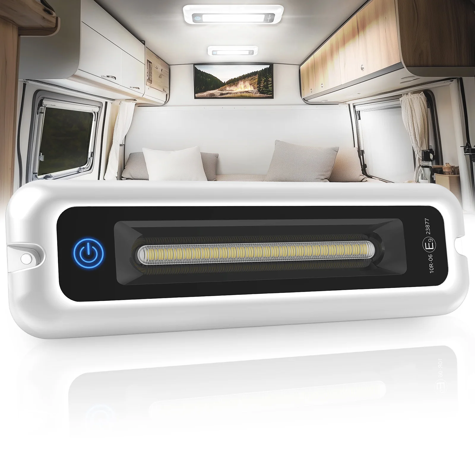 MICTUNING 4/6 Inch Interior Porch Light,Smart Touch Screen LED Utility RV Awning White Lights,IP68 Waterproof For Camper Trailer