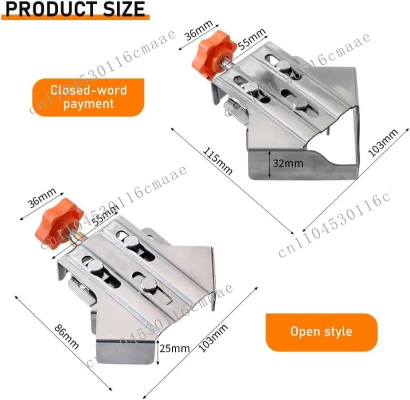 NEW 2/4Pcs Open/Closed Type Multipurpose Stainless Steel 90 Degree Corner Clamp, for Woodworking