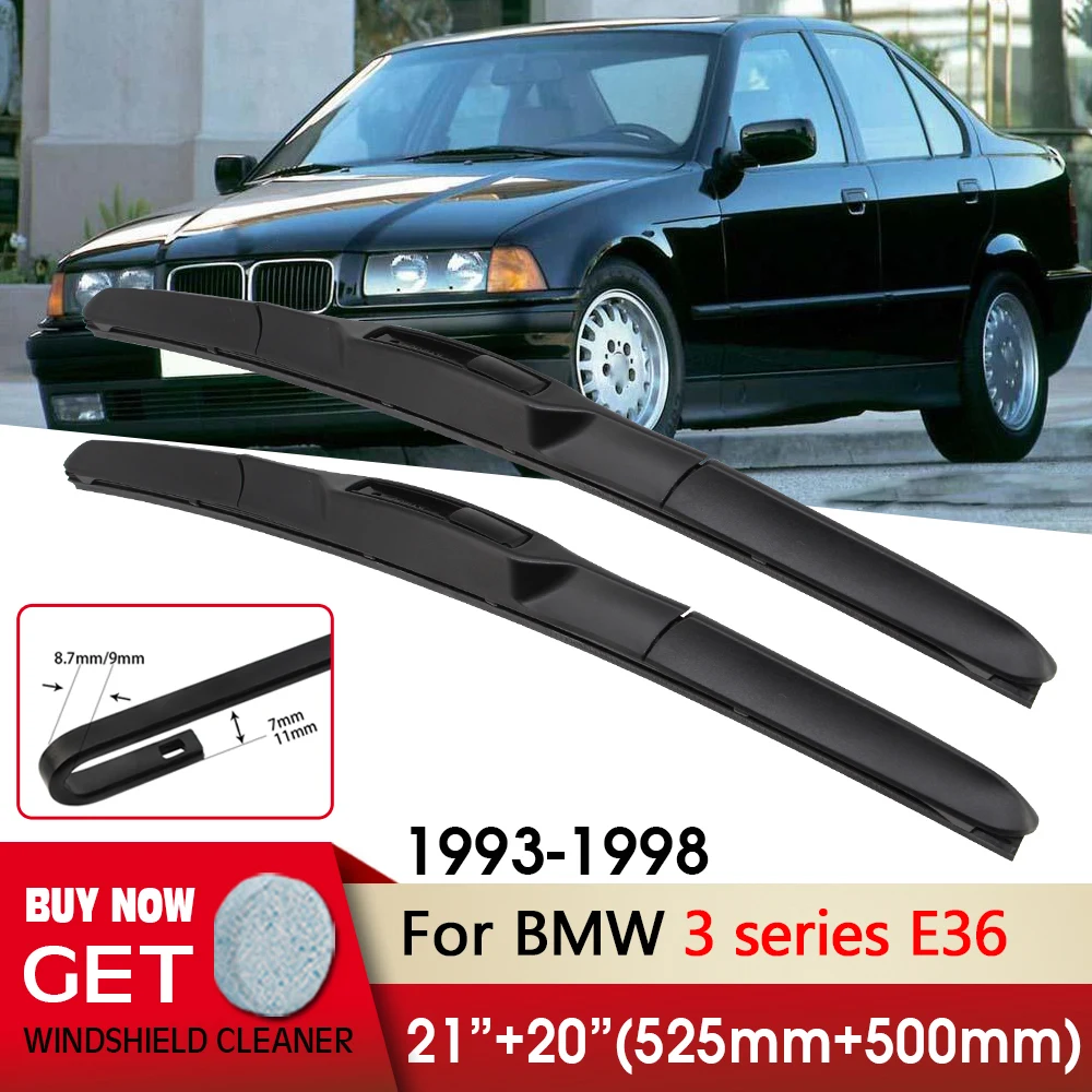 

Car Wiper RHD & LHD Front Wiper Blades 21"+20" For BMW 3 series E36 1993-1998 Fit U Hook Arm Windshield Windscreen Front Window