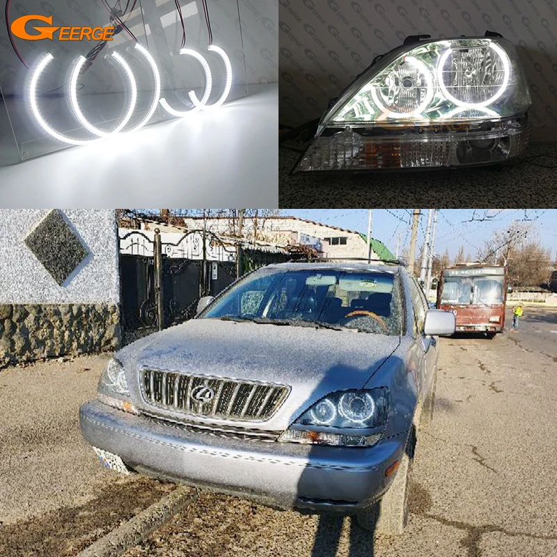 Dla Lexus RX 300 RX300 Toyota Harrier 1998-2003 Ultra Bright SMD LED Angel Eyes Halo Rings Kit Day Light Akcesoria samochodowe