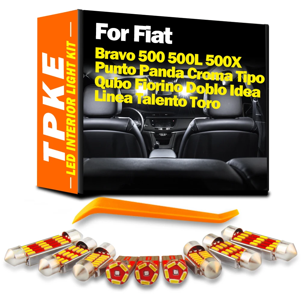 

Для Fiat Bravo 500 500L 500X Punto Panda Croma Tipo Qubo Fiorino Doblo Idea Linea Talento Toro внутренние лампочки для крыши Детский комплект