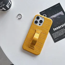 New Suitable for iPhone 16Fashion Crocodile Wrist Strap Phone Case 15Promax Holder 14Pro Half Pack 13 Drop Protection Cover12 11