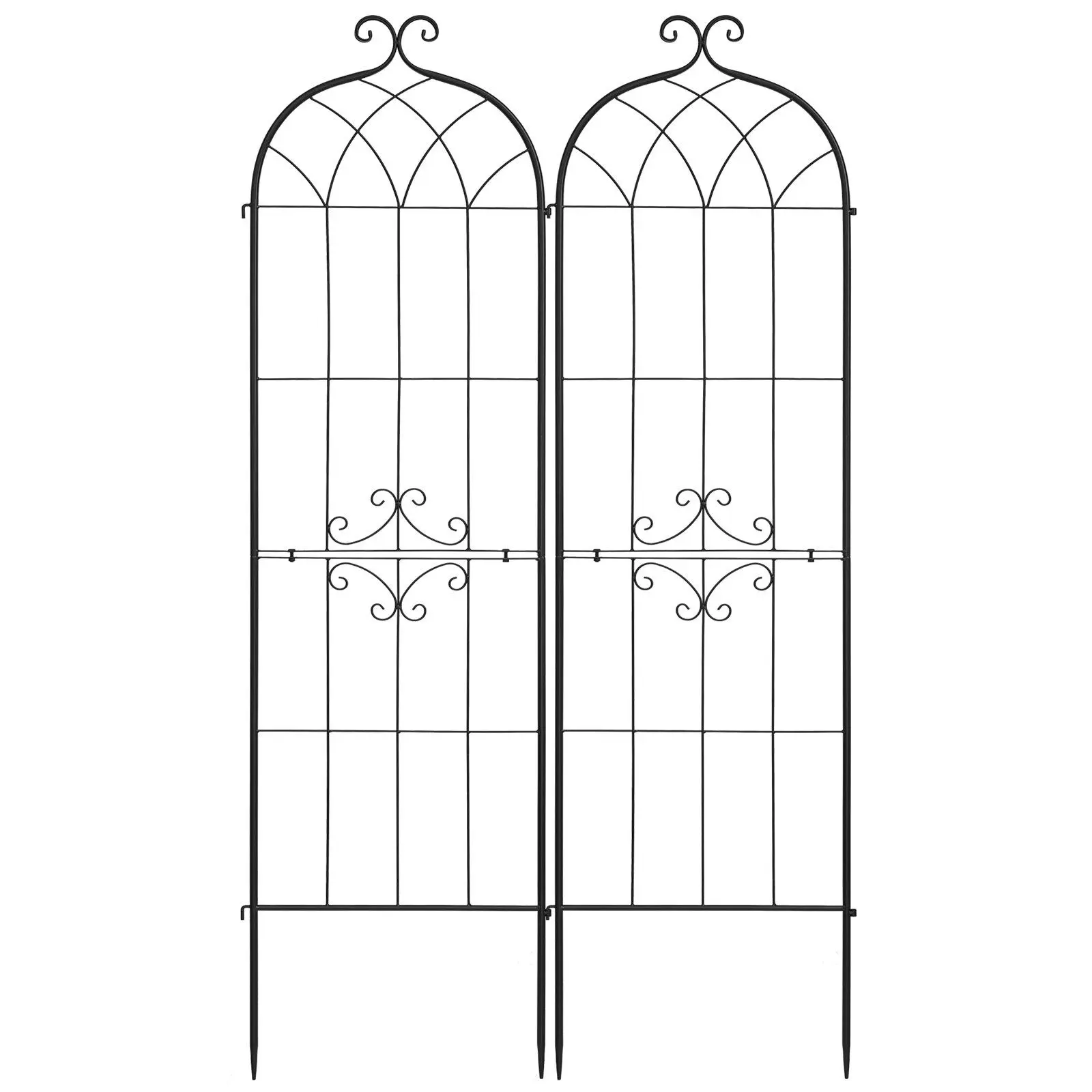 

Garden Trellis, 71 x 20 inch Rose Trellis, 2 Packs Garden Flower Rose Trellises with Powder-Coated Finish & Convenient Locking