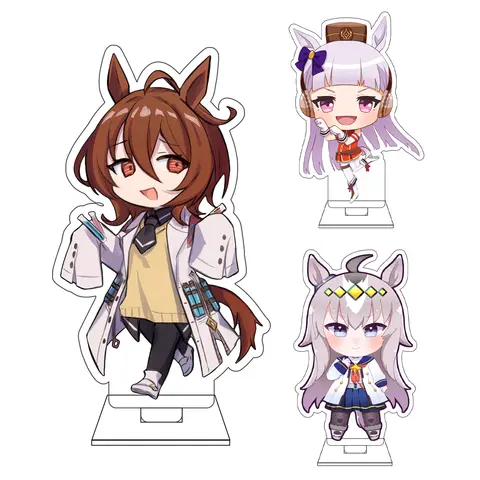 10CM Anime Uma Musume: Pretty Derby Cosplay Cute Acrylic Figure Stand Plate Royce and Royce Agnes Tachyon Ornaments Gifts