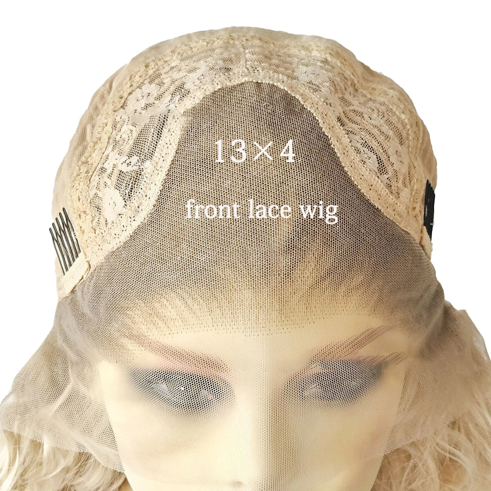 Vente de liquidation: petits cheveux bouclés brun doré de 18 à 26 pouces, cheveux synthétiques en dentelle frontale tissés à la main 13x4, adaptés aux perruques pour femmes