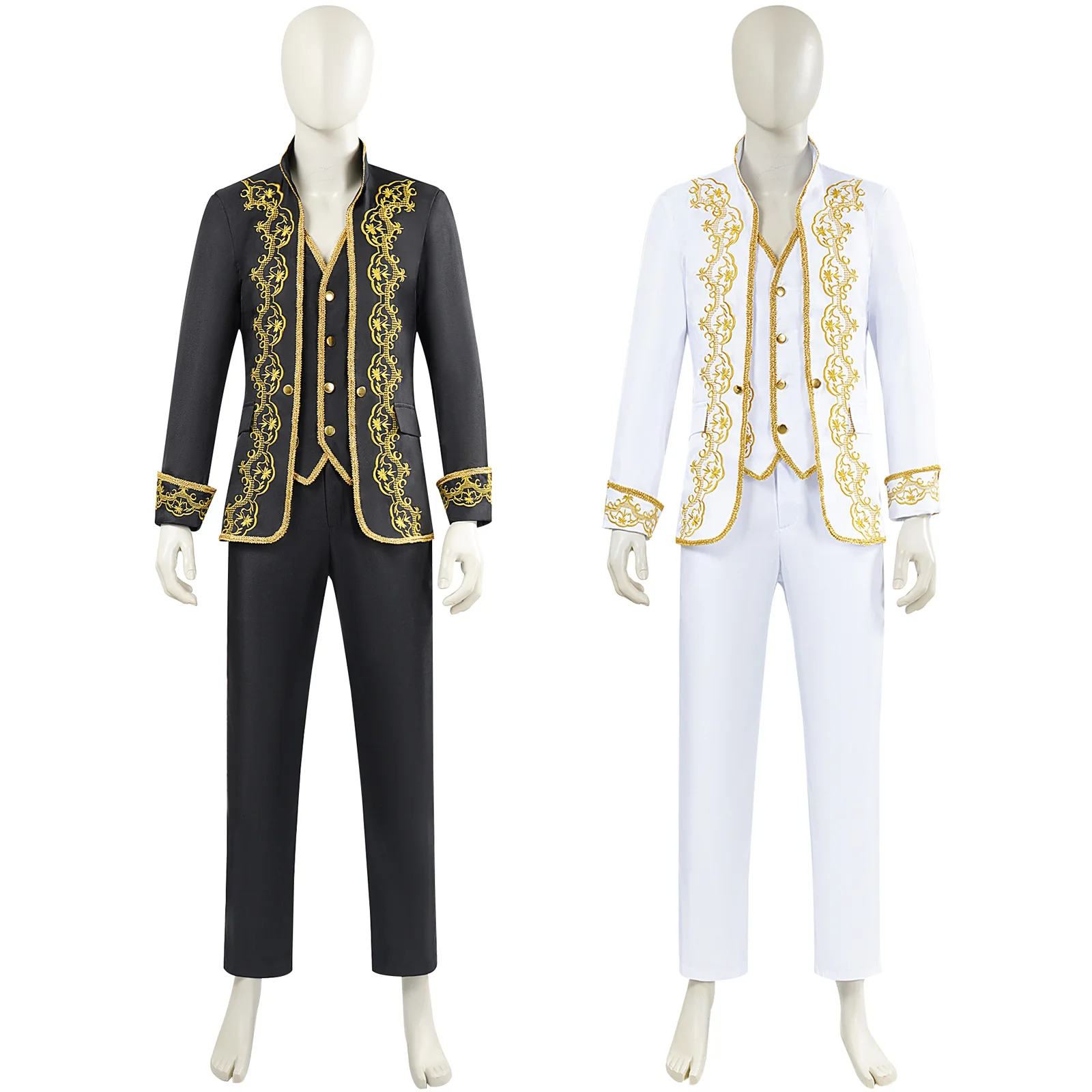 

Halloween Costume, European Court Performance Dress, Noble Costume, Gold Edge Patterned Suit