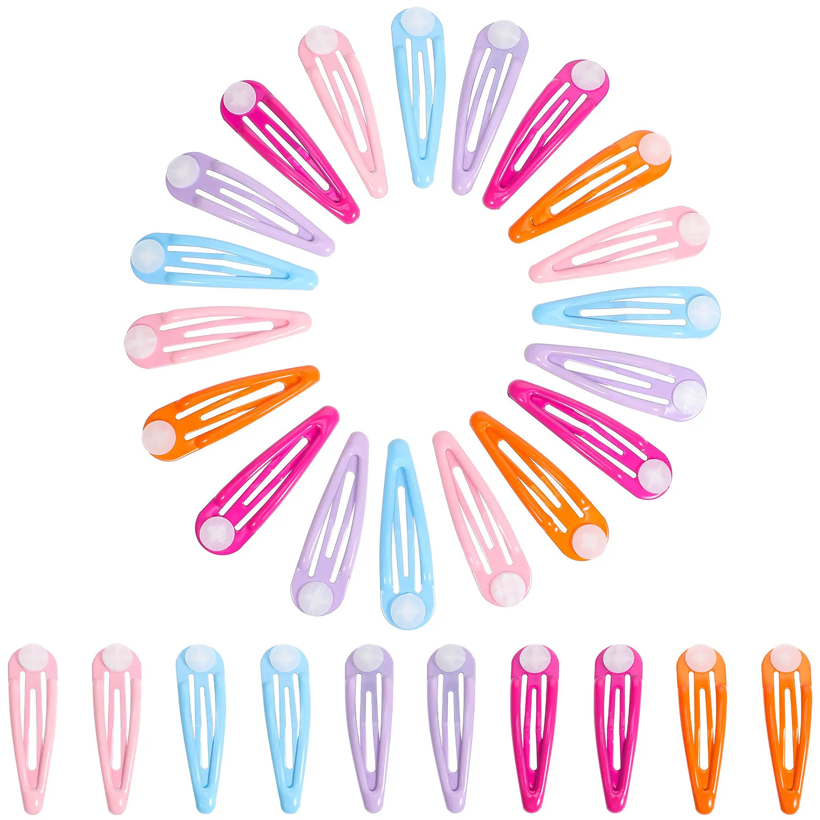 

50Pcs Water Drop Snap Hair Clips Candy Colors Comfortable Secure Grip Hair Accessories for Styling Women Girls