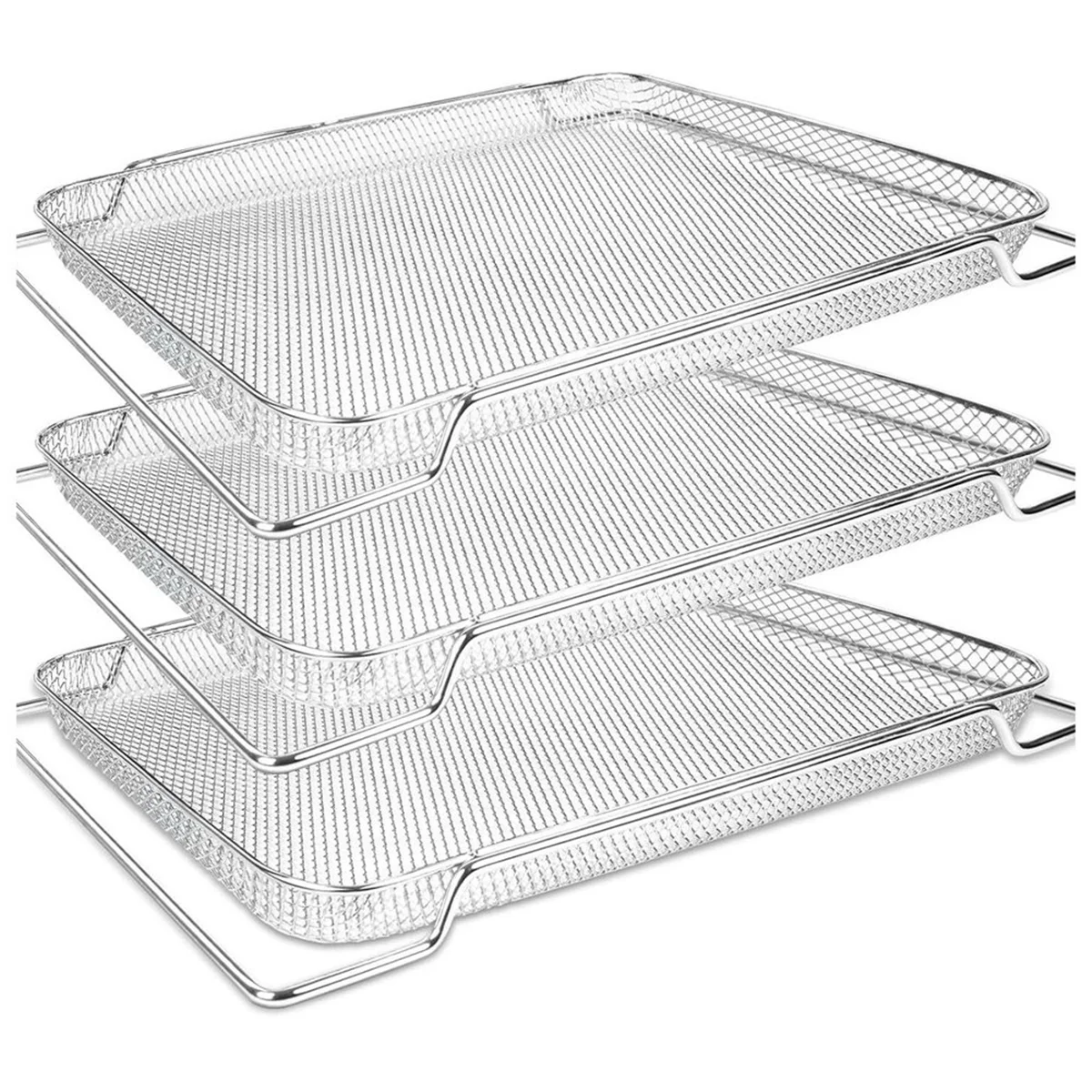 

3Pcs Air Fryer Basket for Smart Oven Air Fryer Pro Stainless Mesh Baskets Air Fryer Parts Mesh Tray for Oven-A07G