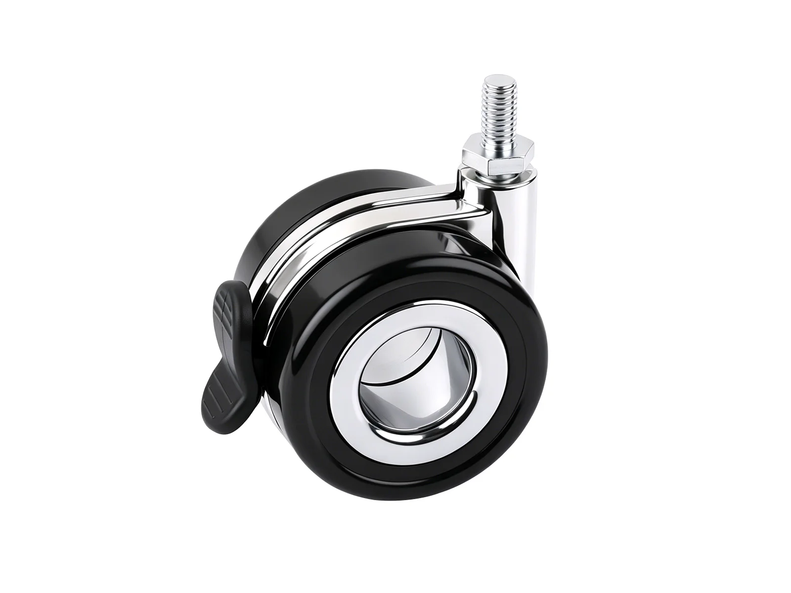 Waveshare HomeRack 2.5inch (60mm) Hollow Caster Wheel Kit With Brake, 4 Caster Wheels, Compatible With Standard M8 Threaded Hole