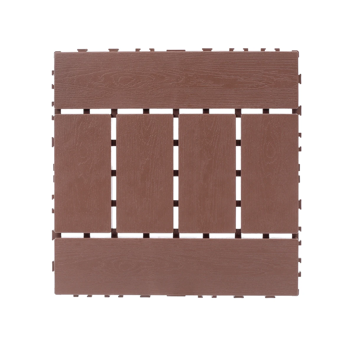 H style 12 inch balcony deck tiles, DIY interlocking deck floor tiles, indoor and outdoor floor tiles, patio tiles for easy and quick installation for porch poolside, backyard, 44 pieces  brown    RR
