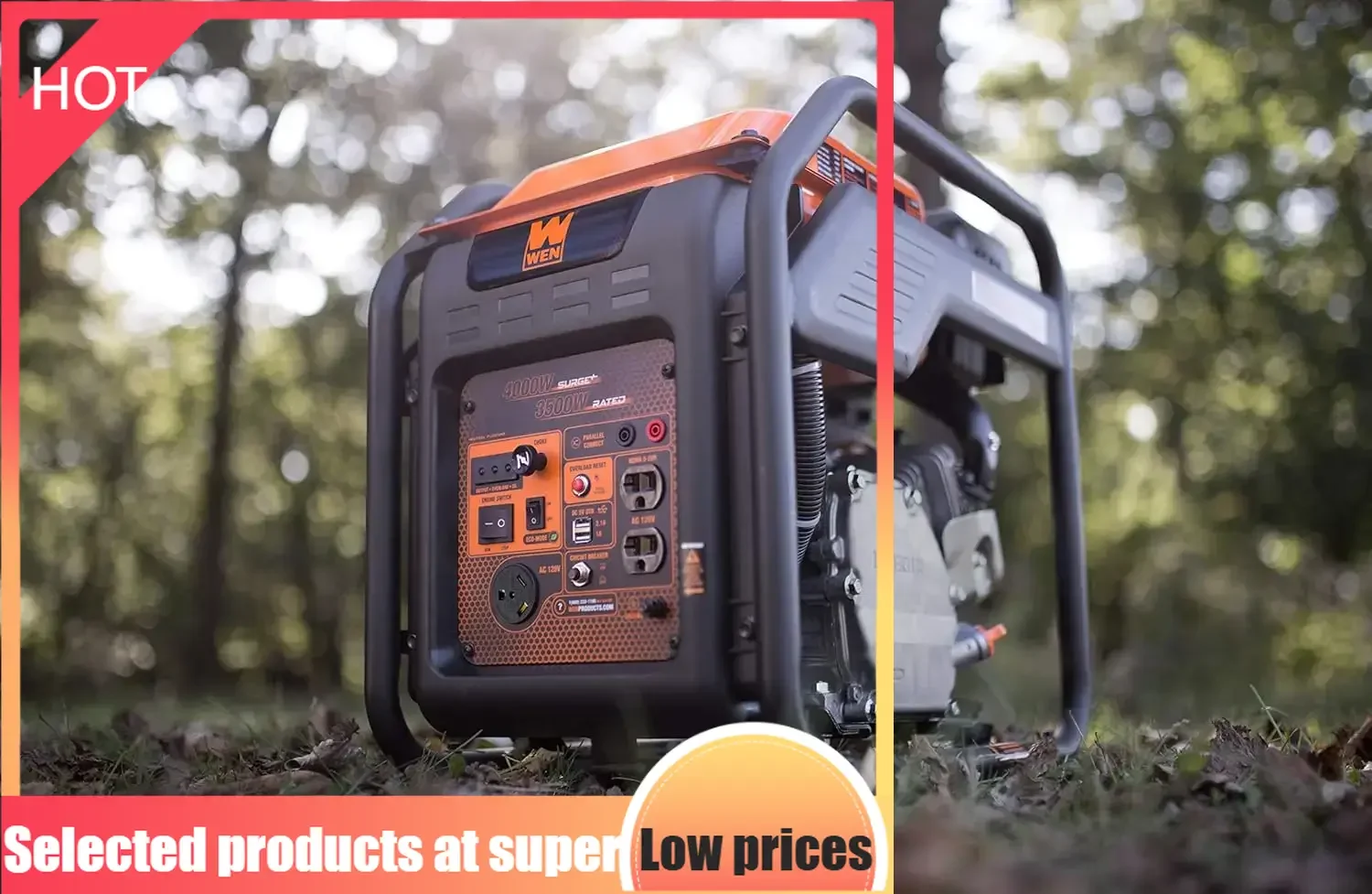 

Competitive Item-GN400i RV-Ready 4000-Watt Open Frame Inverter Generator, CARB Compliant, Black/orange