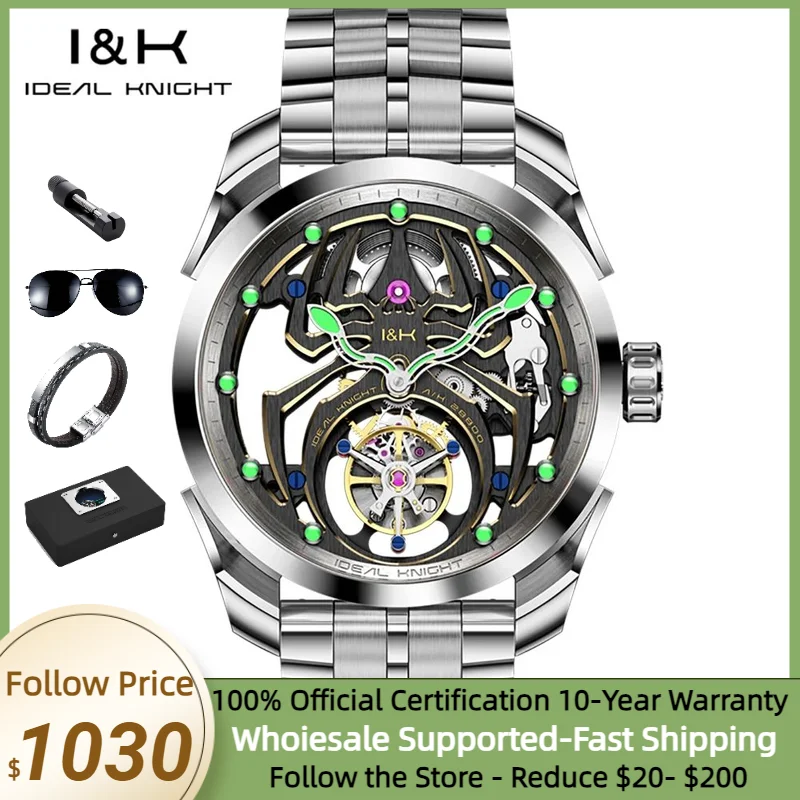 Ideal Knight Original Automatic Watch for Men Tourbillon Mechanical Wristwtach Luxury Brand Men's Wristwatch 2024 Trend Fashion