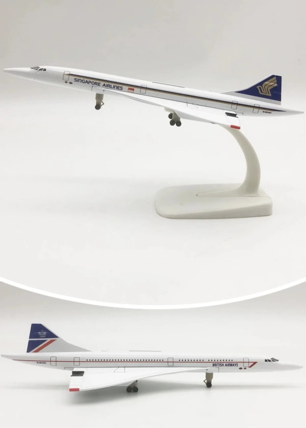 Scale Aircraft 20CM Miniatures Plane Concorde Air Singapore Miniature Airplane Diecast Model Airliner Alloy Collectible Aircraft