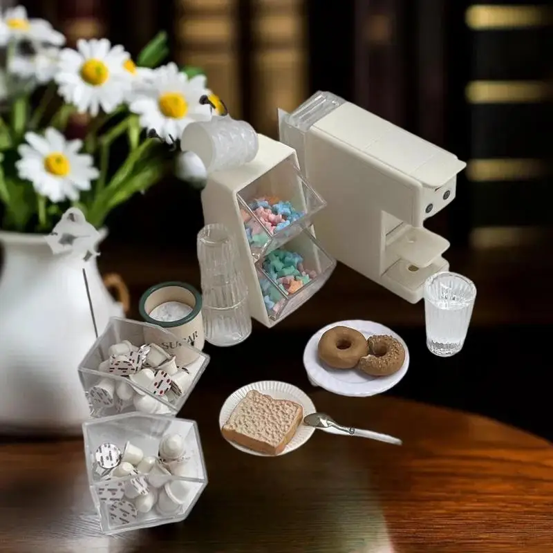 Conjunto de jogo de cozinha para casa de bonecas em escala 1/6 em miniatura: 1 peça de saco de chá/cápsula de café caixa de armazenamento acessório de boneca