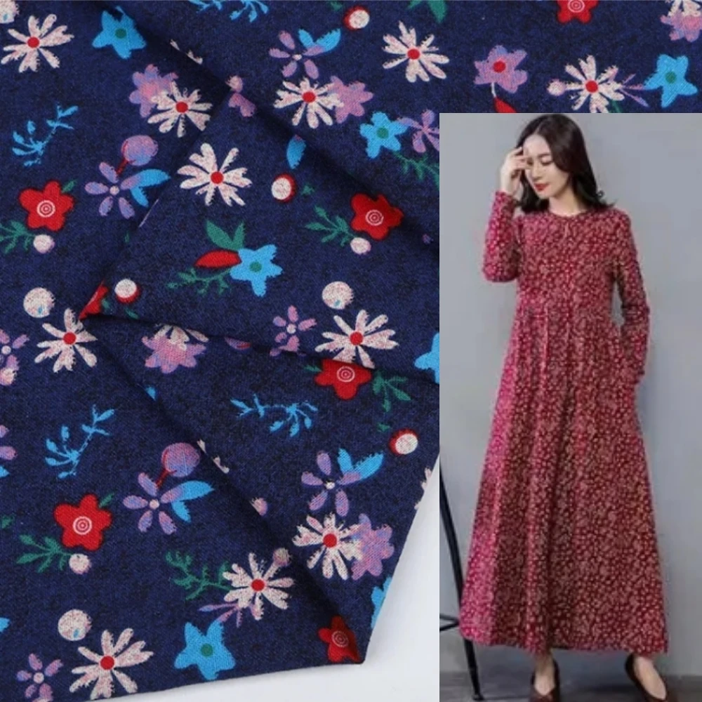 

Cotton Printed Fabric Spring Autumn Small Floral Dress Shirt Diy Pillow Decorative Cloth Fashion Sewing Material by the Meter