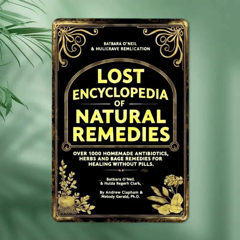 2D Flat Retro Herbal Chart Wall Decor - Encyclopedia of Natural Remedies, Suitable for Home And Office