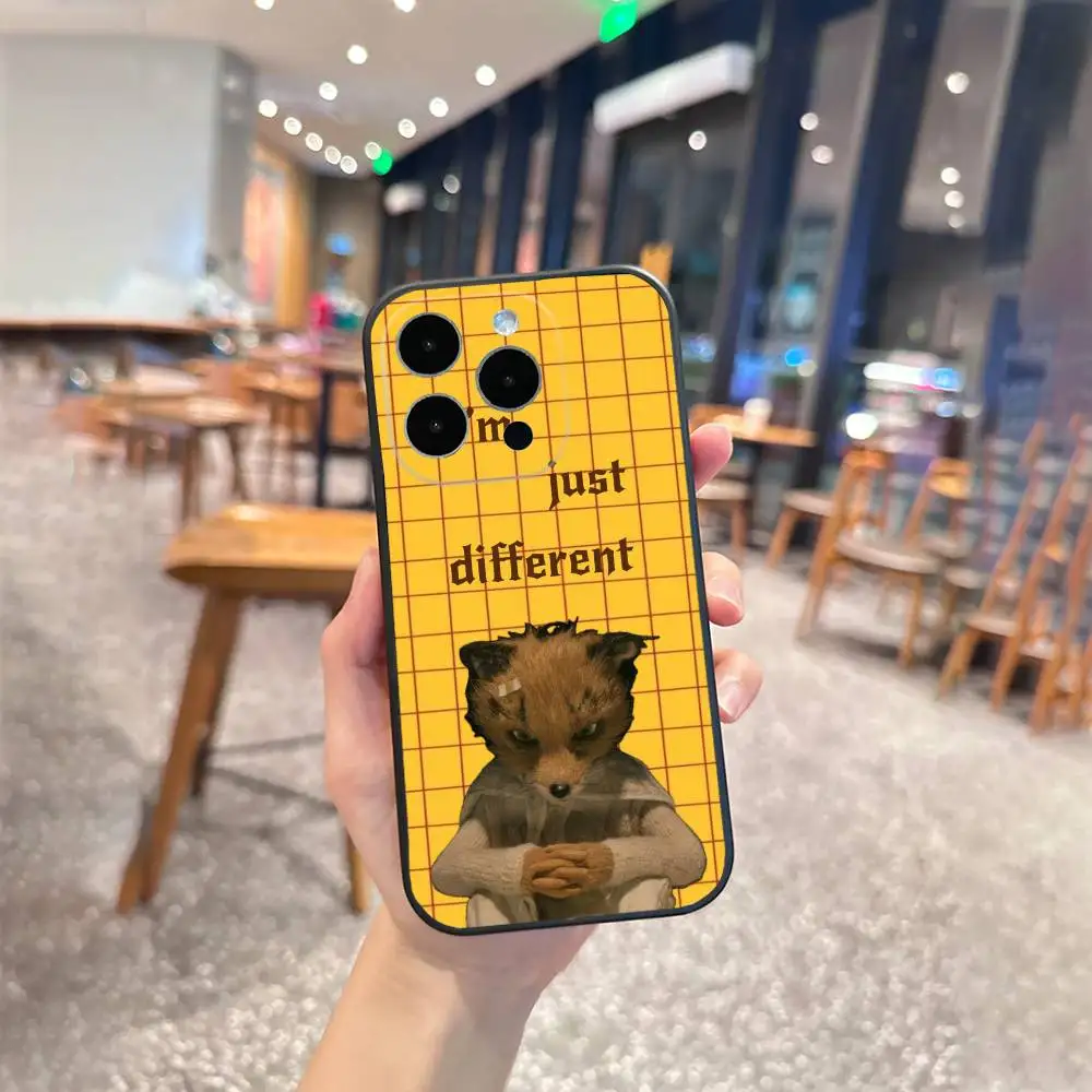 حافظة هاتف F-Fantastic Mr F-Fox لهاتف iPhone 16,15,14,13,12,17,Pro Max, Plus حافظة سيليكون سوداء