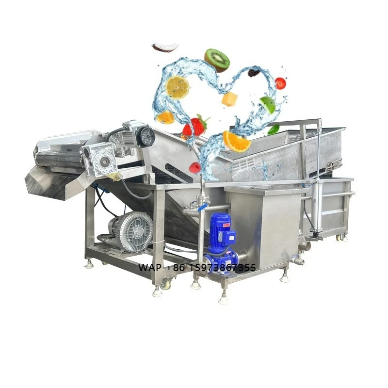 Industrial Vegetable Fruit Washing Machine Leaf Vegetables Cabbage Bubble Washing Machine