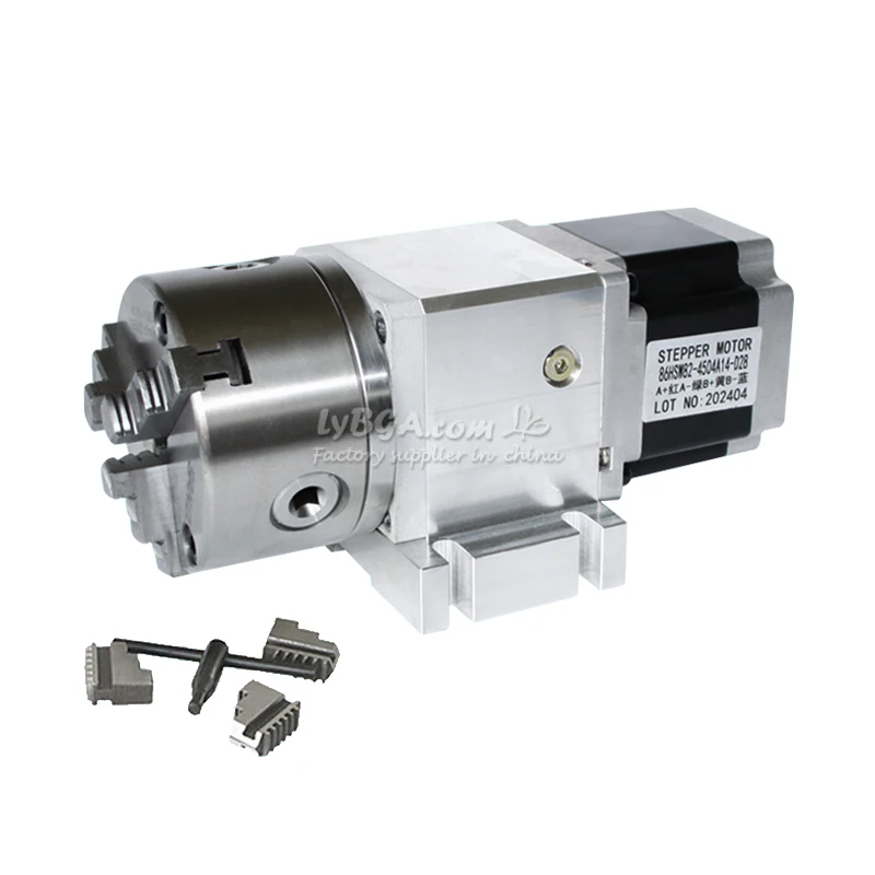 Rotary A Axis Planetary Reducer 4Th Dividing Head 100Mm Chuck For CNC Router Milling Engraving Workholding Fixture