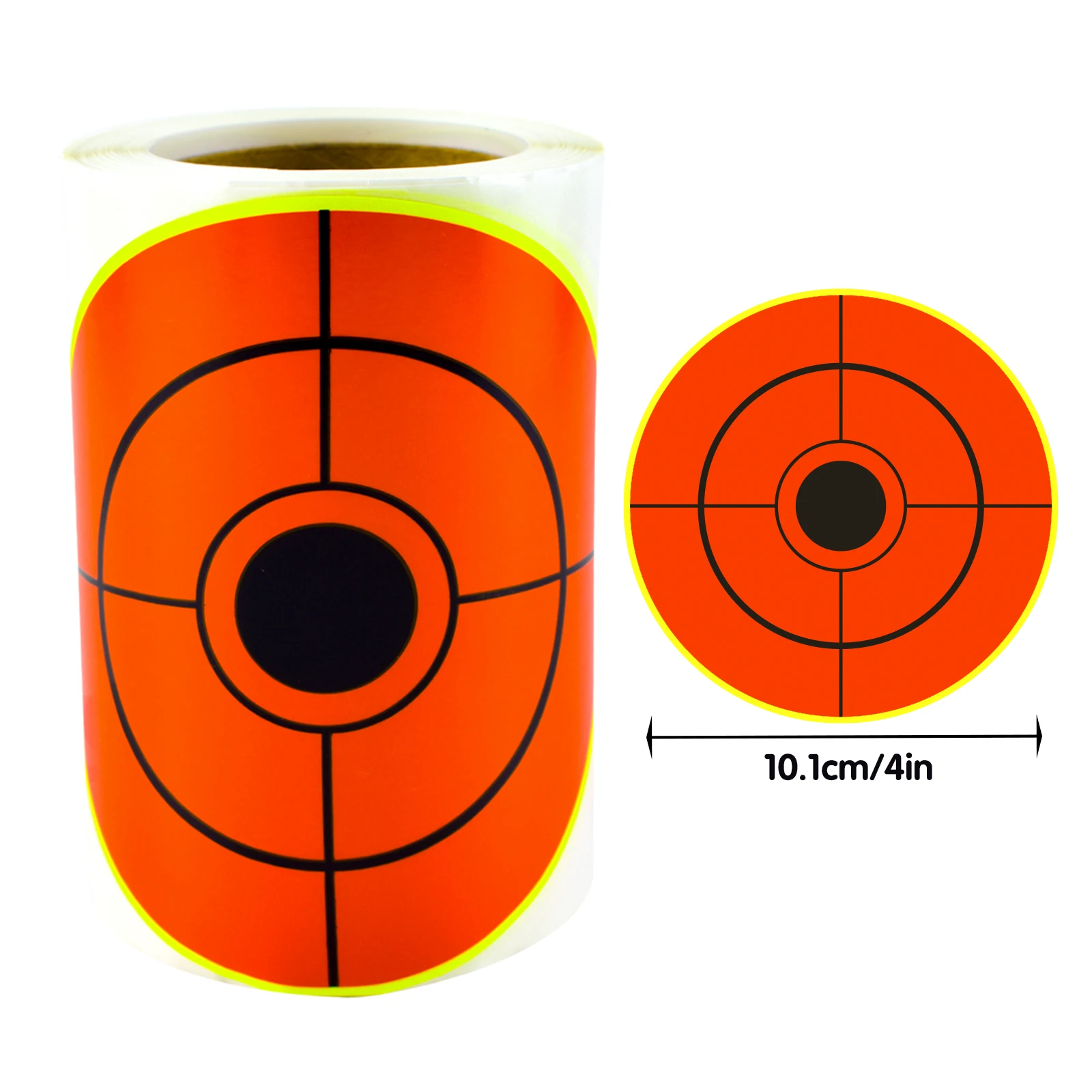 4 pollici 100 pezzi croce nera rotonda accurata schizzi pratica di tiro adesivi bersagli fluorescenti forniture per allenamento bersagli adesivi etichetta laminata a colori fluorescenti (può essere utilizzata per la pratica della pistola reale con la pratica della pistola ad aria compressa) Obiettivi centrali