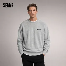 Semir Sweater Men 2026 New Spring Heating Bacteriostatic Fleece Inner Wear Top Fashion Printed