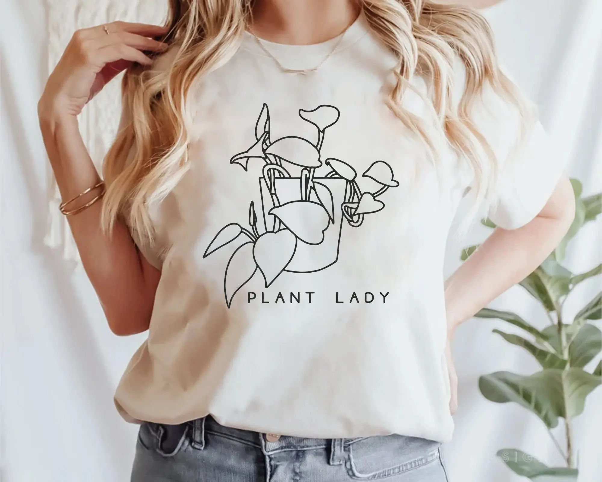 Plant Lady T Shirt Gardening Houseplant Mom Lover Gift