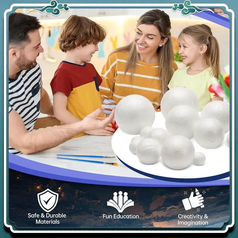 Solar System Project Kit, Planetmodel Crafts 14 Mixed Sized Polystyrene Spheres Balls For School Science Projects Limited Time O