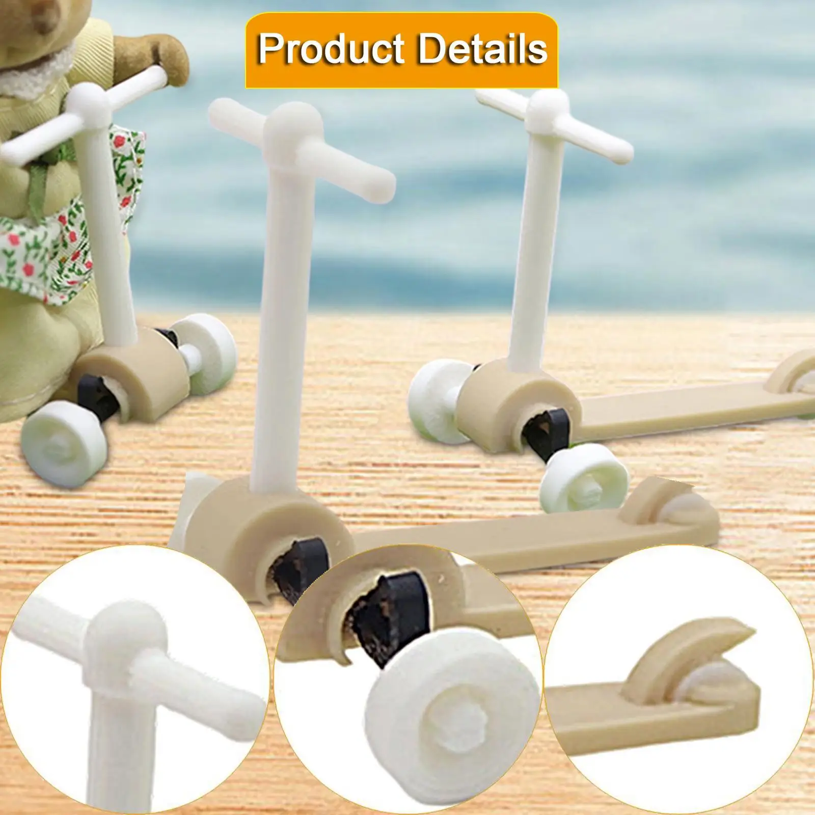 3 piezas Mini Scooters decorativos divertidos móviles escena DIY accesorios realistas para casa de muñecas Scooters en miniatura juguete para niños regalo