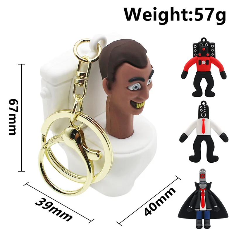 

Adult Children Cartoon Toilet Phone Keychain Cute Funny Closestool Chain Soft PVC Small Pendant Key Ring Pendant