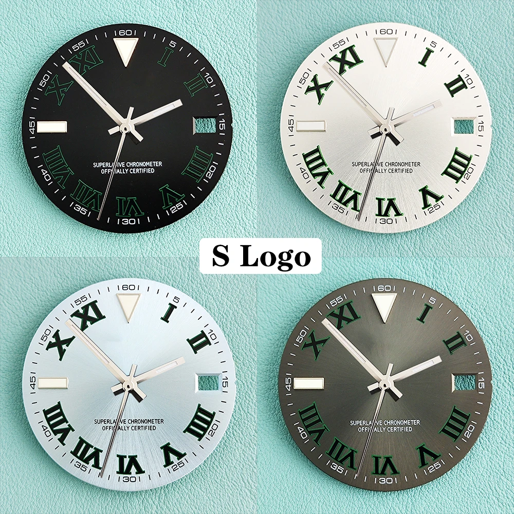 

28.5mm NH35 Roman S dial Suitable for NH35/NH36/4R/7S Japan Movement Ice Blue Luminous Watch Modification Accessories