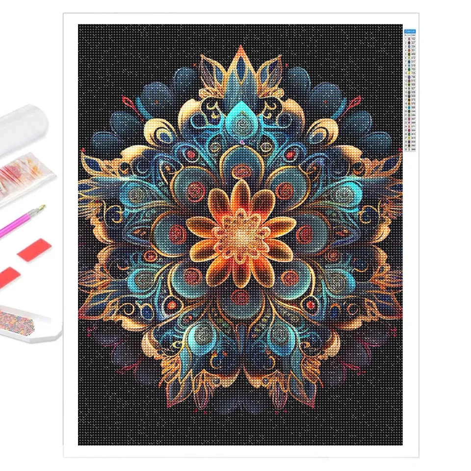 Trapano completo pittura diamante 5D Mandala punto croce kit fai da te fantasia fiore immagine di strass diamante pieno ricamo vendita