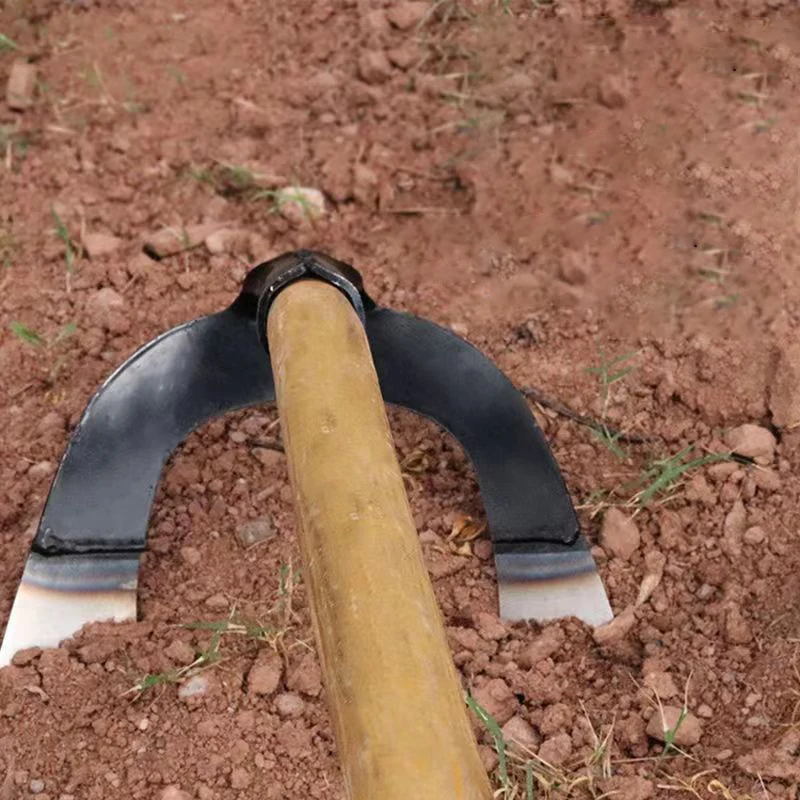 Azada de deshierbe hueca de acero, rastrillo de deshierbe de mano, plantación de verduras, aflojamiento del suelo, herramienta de Agricultura, azada de deshierbe, herramientas de jardín de granja