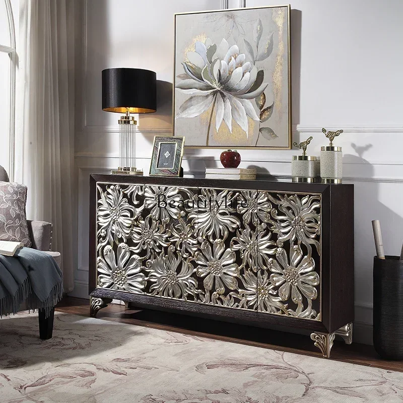 نمط جديد جديد أمريكي خفيف فاخر باب خزانة خزانة خذاء التقسيم الديكور غرفة المعيشة تخزين الخشب الصلب الطعام الجانب ca #4