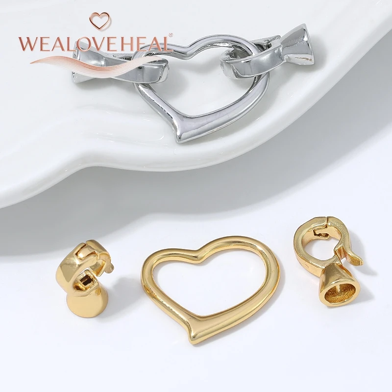 18K vergoldeter Messing-Herz-Perlenverschluss, Liebesverbinder mit Röhrenenden für DIY-Armband- und Halsketten-Schmuckherstellungszubehör – Detail 17