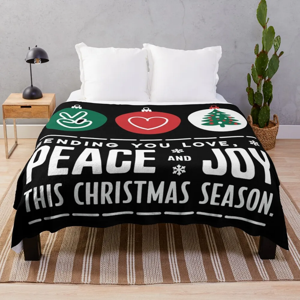 Christmas Peace Love Joy Throw Blanket Summer For Baby for sofa Plush Blankets