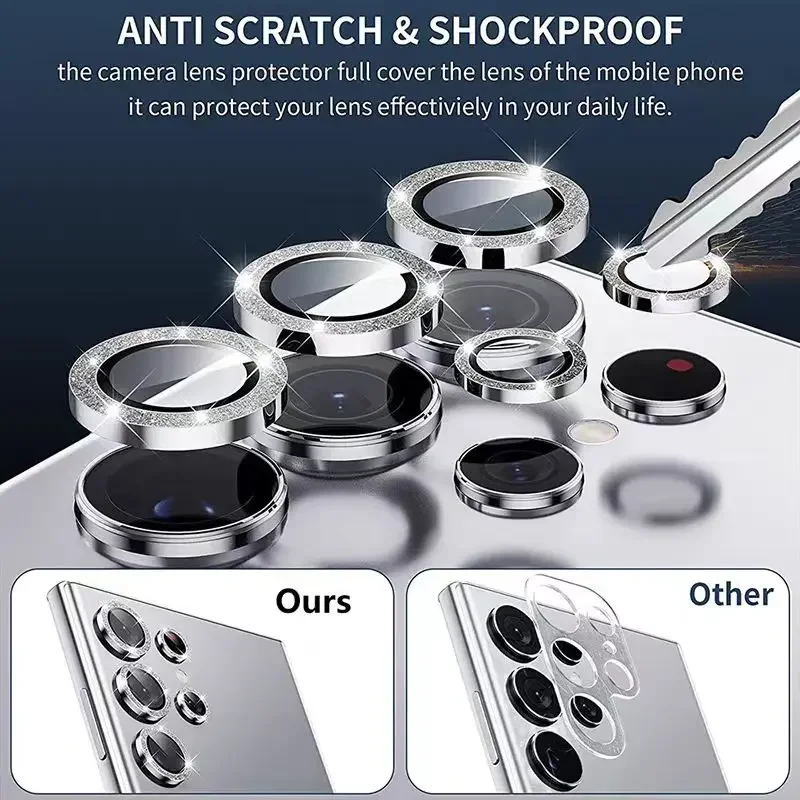 فيلم الماس لسامسونج غالاكسي S24 25 الترا S24 زائد S24 5G عدسة الزجاج المقسى CLR فيلم HD واقية كاميرا حامي الشاشة