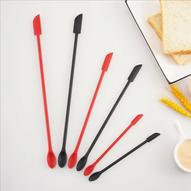 New Silicone Mini Spatula Set Lengthened Cosmetic Bottle Jam Double-head Scraper Kitchen Cake Baking Tool  Accessories