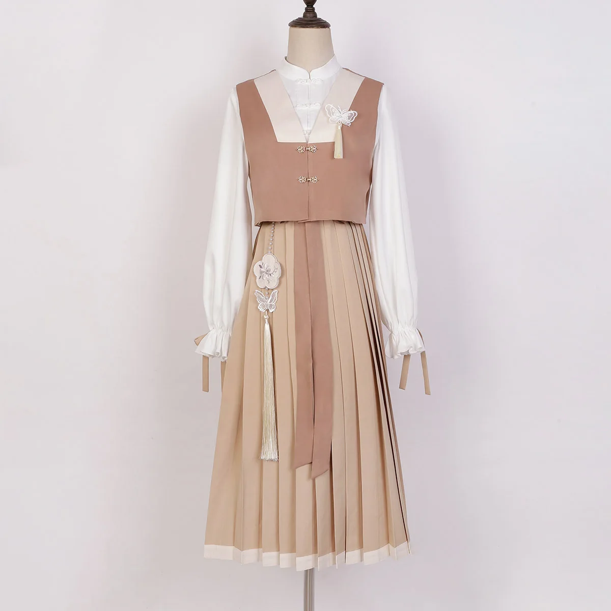 Butterfly Chinese Style Retro Daily Improvement Chinese Element Vest Dress Two-piece Set