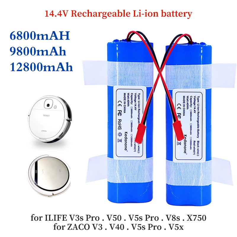 2023 New Echte 14.4 V 9800mah 18650 Lithium-Batterie F ür ILIFE V3s Pro, V50, V5s Pro, V8s, x750 Roboter-staubsauger Batterie