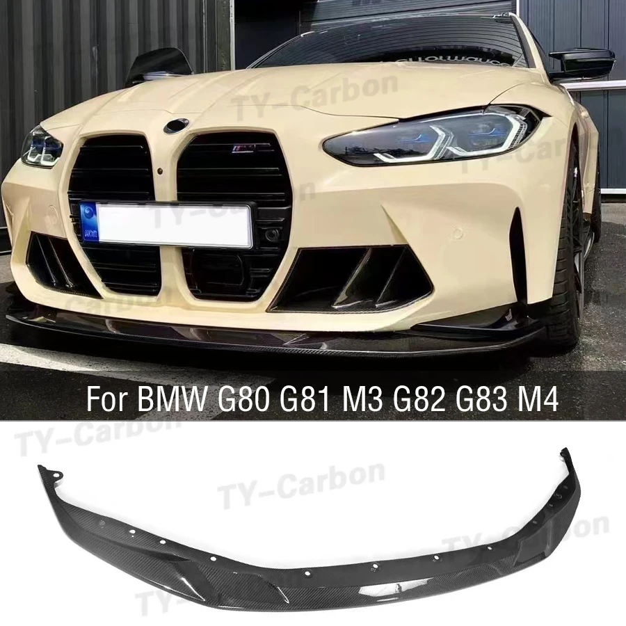 Real Dry Carbon Fiber Car Styling Front Bumper Lip Splitter Spoiler Diffuser Guard Cover Body Kit 1PCS For BMW G80 G82 G83 M3 M4