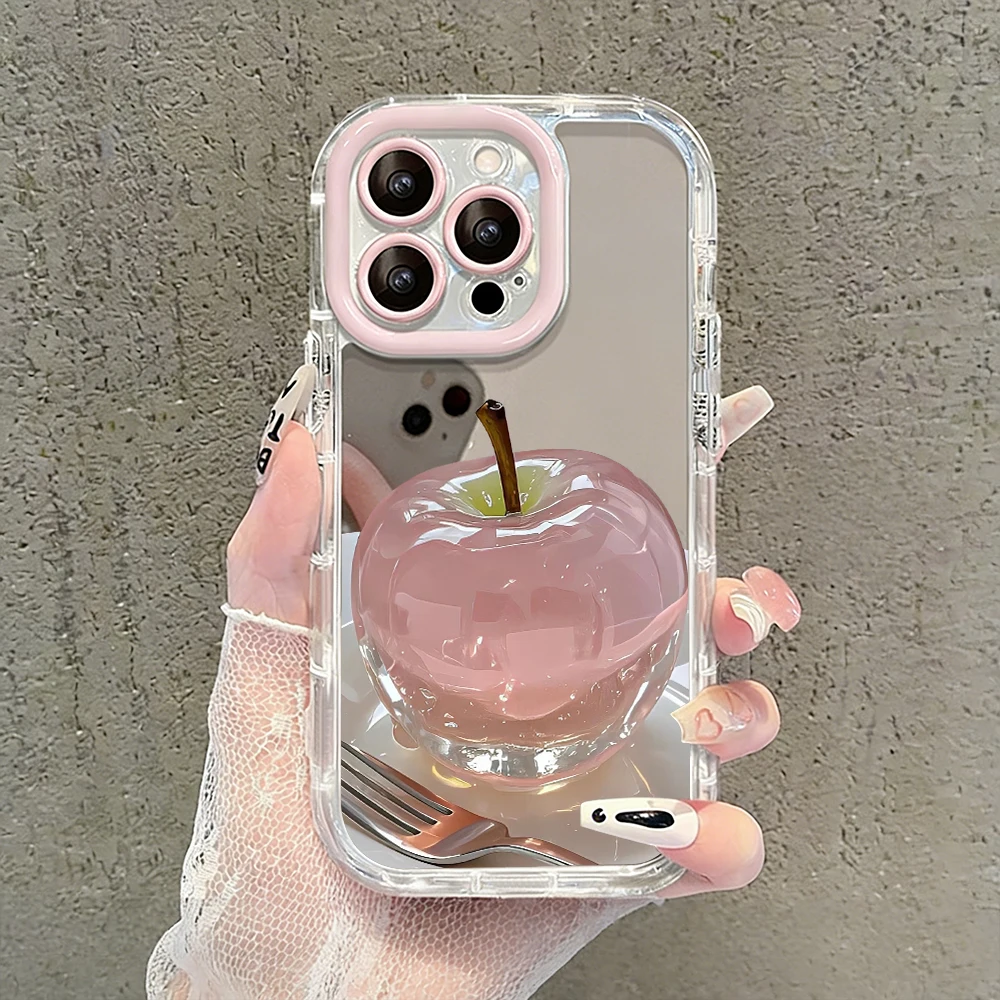 Kristall-Apfelmuster Air Cushion Spiegel-Handyhülle für iPhone 17 15 14 16 Pro Max 13 12 11 Pro X XR XS MAX 7 8 Plus 17Air Cover – Detail 2
