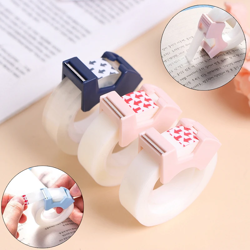 Portable Tape Dispenser Writable Clear Adhesive Tape With Tape Cutting Tool Writable Invisible Correction Tape School Stationery